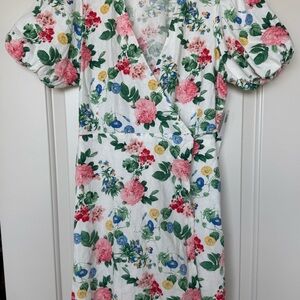 Old Navy Floral Print Dress with Puff Sleeves